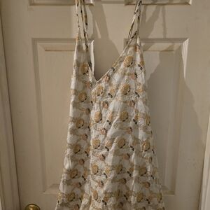 #178 Free People Floral Jumpsuit in Cream and Gold NWT